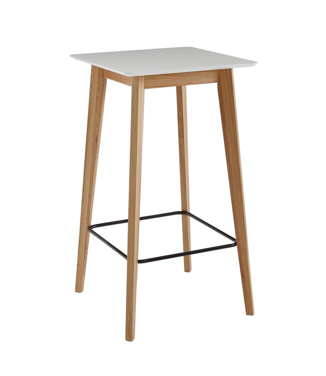 Wohnling tafel 60x110x60 cm wit vierkant | Bartafel voor 4 personen | Moderne tafel voor bar | Design partytafel hout | Scandinavisch eiken hoge tafel