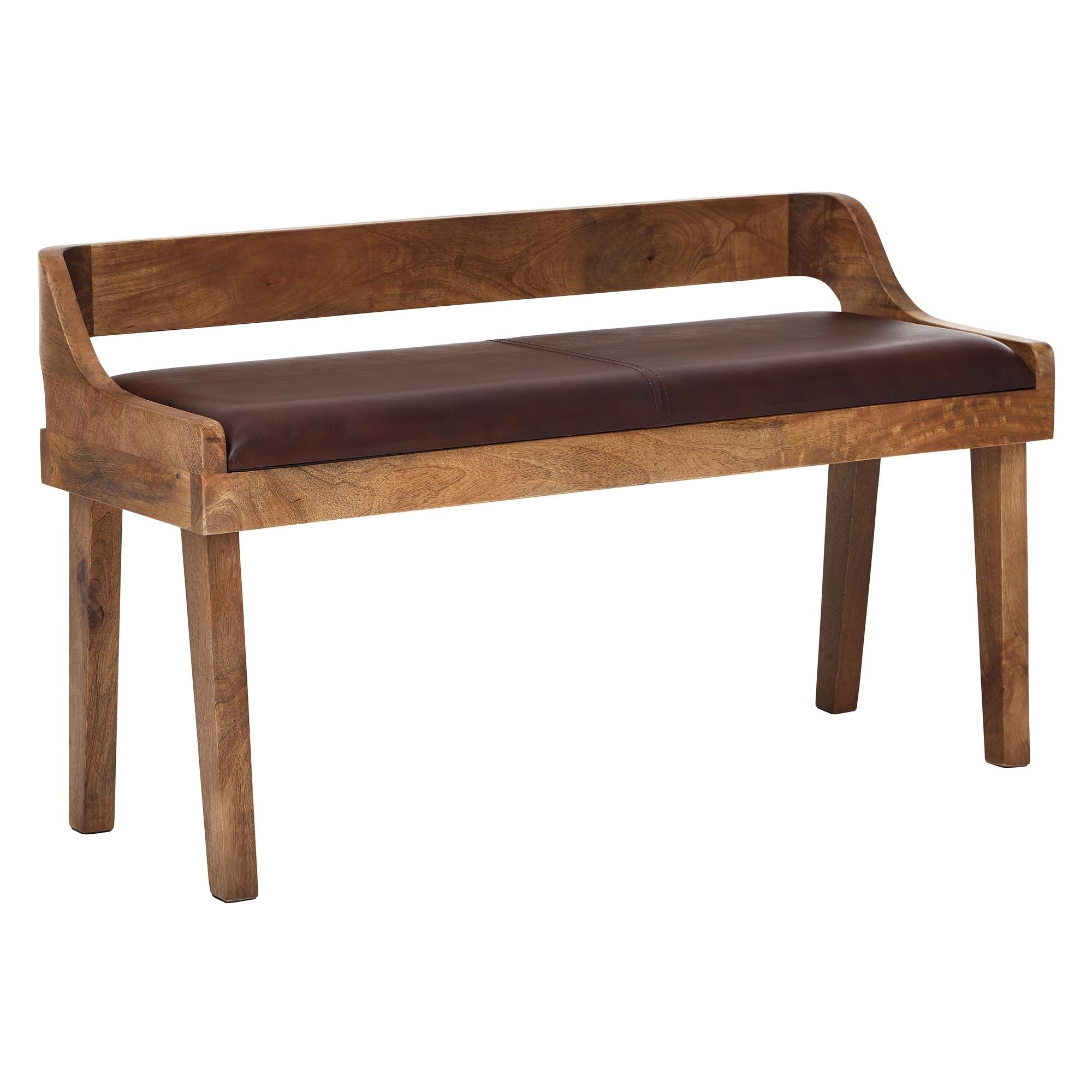 Bank leer bruin 108 cm breed