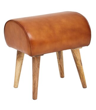 Wohnling Poef echt leer 40x53x45 cm - WL6.087