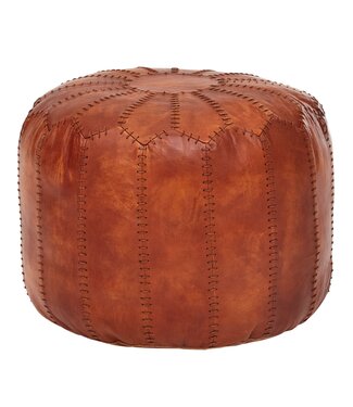 Wohnling Poef bruin leer 52x40x52 cm - WL6.088