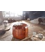 Wohnling kruk echt leer bruin 52 x 40 x 52 cm poef woonkamer | Design poef kruk oosterse | Gestoffeerde kruk Orient beensteun bank