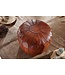 Wohnling kruk echt leer bruin 52 x 40 x 52 cm poef woonkamer | Design poef kruk oosterse | Gestoffeerde kruk Orient beensteun bank