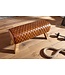 Wohnling bank echt leer / massief hout 89x46x35 cm leer Modern Turnbock | Springbok lederen kruk | Gewatteerde kruk gymnastiek bank