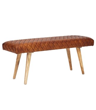 Wohnling Bank bruin leer 38x53x115 cm - WL6.091