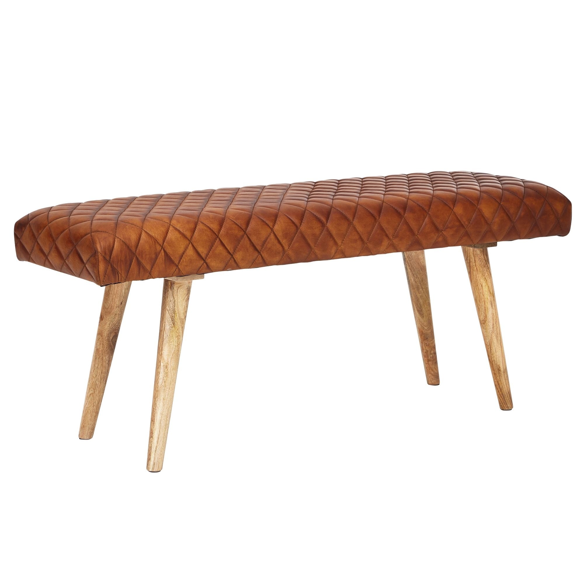Bank bruin leer 38x53x115 cm
