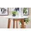 Wohnling tafel 60x110x60 cm wit rond | Bartafel voor 4 personen | Moderne tafel voor bar | Design partytafel hout | Scandinavisch eiken hoge tafel