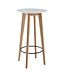 Wohnling tafel 60x110x60 cm wit rond | Bartafel voor 4 personen | Moderne tafel voor bar | Design partytafel hout | Scandinavisch eiken hoge tafel