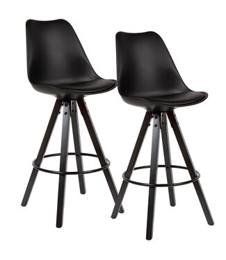 Wohnling Barkruk zwart kunstleer 53x113x49 cm
