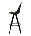 Wohnling Set van 2 barkrukken zwart kunstleer / massief hout | Design barstoel Scandinavisch 2 stuks met zwarte poten | Tegenkruk met rugleuning zithoogte 77 cm
