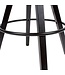 Wohnling Set van 2 barkrukken zwart kunstleer / massief hout | Design barstoel Scandinavisch 2 stuks met zwarte poten | Tegenkruk met rugleuning zithoogte 77 cm