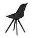 Wohnling Set van 2 retro eetkamerstoelen zwart met zwarte poten | Scandinavisch gestoffeerde stoel met rugleuning | Keukenstoel bekleed met kunstleer