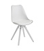 Wohnling Set van 2 Retro Eetkamerstoelen Wit Scandinavisch | Rugleuning gestoffeerde stoel | Keukenstoel met witte poten | Stoel bekleed met kunstleer