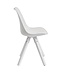Wohnling Set van 2 Retro Eetkamerstoelen Wit Scandinavisch | Rugleuning gestoffeerde stoel | Keukenstoel met witte poten | Stoel bekleed met kunstleer