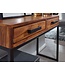 Wohnling console  Sheesham massief hout / metaal 90x76x36 cm hal tafel | Dressoir salontafel smal | Design bureau modern