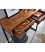 Wohnling console  Sheesham massief hout / metaal 90x76x36 cm hal tafel | Dressoir salontafel smal | Design bureau modern