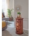 Wohnling design dressoir sheesham massief hout 35x65x35 cm | Kast met 3 lades | Smalle zijkast, massief | Mini dressoir rond