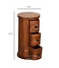 Wohnling design dressoir sheesham massief hout 35x65x35 cm | Kast met 3 lades | Smalle zijkast, massief | Mini dressoir rond