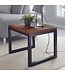 Wohnling bijzettafel 45x40x45 cm Sheesham massief houten / metalen salontafel | Houten designtafel in industriële stijl | Tafel woonkamer | Kleine stevige salontafel