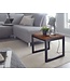 Wohnling bijzettafel 45x40x45 cm Sheesham massief houten / metalen salontafel | Houten designtafel in industriële stijl | Tafel woonkamer | Kleine stevige salontafel