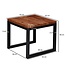 Wohnling bijzettafel 45x40x45 cm Sheesham massief houten / metalen salontafel | Houten designtafel in industriële stijl | Tafel woonkamer | Kleine stevige salontafel