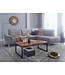 Wohnling salontafel 110x40x60 cm Sheesham massief houten / metalen salontafel | Design salontafel in industriële stijl | Tafel woonkamer | Solide loungetafel