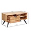 Wohnling salontafel 95x45x45 cm acacia salontafel massief hout rechthoekig | Houten tafel met opbergruimte | Salontafel met lade | Tafel woonkamer solide