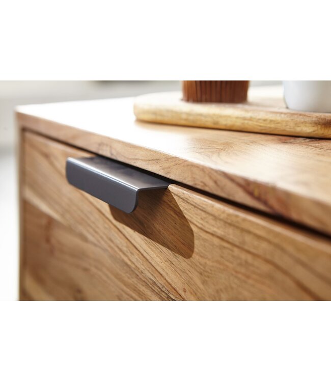 Wohnling salontafel 95x45x45 cm acacia salontafel massief hout rechthoekig | Houten tafel met opbergruimte | Salontafel met lade | Tafel woonkamer solide