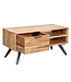 Wohnling salontafel 95x45x45 cm acacia salontafel massief hout rechthoekig | Houten tafel met opbergruimte | Salontafel met lade | Tafel woonkamer solide