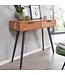 Wohnling Console tafel 90 x 78 x 36 cm Acacia Massief hout / Metaal Console met lades, Klein bureau met metalen poten, Kaptafel Dressoir Modern, Haltafel Massief