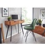 Wohnling Console tafel 90 x 78 x 36 cm Acacia Massief hout / Metaal Console met lades, Klein bureau met metalen poten, Kaptafel Dressoir Modern, Haltafel Massief