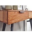 Wohnling Console tafel 90 x 78 x 36 cm Acacia Massief hout / Metaal Console met lades, Klein bureau met metalen poten, Kaptafel Dressoir Modern, Haltafel Massief
