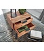 Wohnling Nachtkastje 47 x 65 x 35 cm Acacia Massief Hout Nachttafel Boxspringbed, Nachtkastje 2 Lades, Nachtkast Modern met Metalen Poten, Nachtkastje Massief