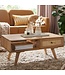Wohnling salontafel 90x40x45 cm Mango massief houten salontafel rechthoekig | Houten tafel met opbergruimte | Salontafel met lade | Tafel woonkamer solide