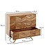 Wohnling dressoir 90x86,5x40 cm massief acaciahout / metalen dressoir | Ladekast met 3 lades | Hoge ladekast van massief hout | Staande kast woonkamer