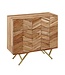 Wohnling dressoir 90x86,5x40 cm massief acaciahout / metalen dressoir | Ladekast met 3 lades | Hoge ladekast van massief hout | Staande kast woonkamer