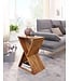 Wohnling bijzettafel X-vorm 43x60x30 cm sheesham massief houten bijzettafel | Tafel woonkamer massief | Kleine salontafel van echt hout | Salontafel met planken