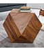 Wohnling Salontafel 57 x 42,5 x 57 cm Sheesham Massief Hout Banktafel Modern, Woonkamertafel in Diamantvorm, Houten Tafel Massief Woonkamer, Echt Houten Tafel