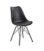 Wohnling eetkamer  set van 2 zwarte keukenstoelen Scandinavisch design | Schelpstoel met kunstlederen bekleding | Gestoffeerde stoel Gestoffeerde stoel