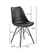 Wohnling eetkamer  set van 2 zwarte keukenstoelen Scandinavisch design | Schelpstoel met kunstlederen bekleding | Gestoffeerde stoel Gestoffeerde stoel