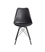 Wohnling eetkamer  set van 2 zwarte keukenstoelen Scandinavisch design | Schelpstoel met kunstlederen bekleding | Gestoffeerde stoel Gestoffeerde stoel