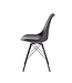 Wohnling eetkamer  set van 2 zwarte keukenstoelen Scandinavisch design | Schelpstoel met kunstlederen bekleding | Gestoffeerde stoel Gestoffeerde stoel