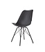 Wohnling eetkamer  set van 2 zwarte keukenstoelen Scandinavisch design | Schelpstoel met kunstlederen bekleding | Gestoffeerde stoel Gestoffeerde stoel