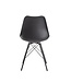 Wohnling eetkamer  set van 2 zwarte keukenstoelen Scandinavisch design | Schelpstoel met kunstlederen bekleding | Gestoffeerde stoel Gestoffeerde stoel