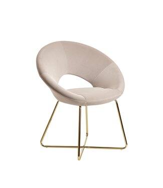 Wohnling Eetkamerstoel fluweel beige - WL6.191