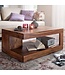 Wohnling salontafel MUMBAI Sheesham massief hout 90 x 60 x 40 cm | Salontafel design donkerbruin | Landhuisstijl bijzettafel natuurproduct | Woonkamermeubels uniek modern | Massief houten meubelen, echt hout, rechthoekig