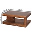 Wohnling salontafel MUMBAI Sheesham massief hout 90 x 60 x 40 cm | Salontafel design donkerbruin | Landhuisstijl bijzettafel natuurproduct | Woonkamermeubels uniek modern | Massief houten meubelen, echt hout, rechthoekig