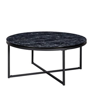Wohnling Salontafel marmerlook zwart 80 cm - WL6.247