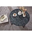 Wohnling salontafel 80x36x80 cm met zwart marmerlook | Salontafel met metalen frame | Salontafel ronde tafel woonkamer | Zijtafel