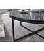 Wohnling salontafel 80x36x80 cm met zwart marmerlook | Salontafel met metalen frame | Salontafel ronde tafel woonkamer | Zijtafel