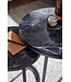 Wohnling Design Bijzettafel 2-delige Set Zwart Marmerlook Rond, Salontafel 2-delig Metalen Onderstel, Kleine Woonkamertafels, Moderne Nesttafels